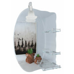 Зеркало Lidz 140.07.05 480х675х100 со светильником и с 3-мя полками