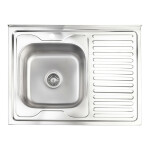 Кухонна мийка Lidz 6080-L 0,8 мм Satin (LIDZ6080LSAT8)