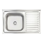 Кухонна мийка Lidz 5080-L 0,8 мм Satin (LIDZ5080LSAT8)