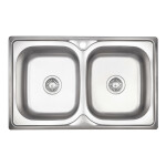 Кухонна мийка з двома чашами Lidz 7948 0,8 мм Satin (LIDZ7948SAT8)