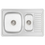 Кухонна мийка з додатковою чашею Lidz 7850 0,8 мм Micro Decor (LIDZ7850MDEC)