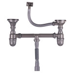 Сифон подвійний для кухонної мийки Lidz (GRA) 47 01 002 11 (вихід 50/40мм)