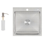 Набір 2  в 1 Lidz кухонна мийка H5050 3.0/1.0 мм Brush + дозатор для миючого засобу