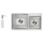 Набір 2 в 1 Lidz кухонна мийка H7843 3.0/1.0 мм Brush + дозатор для миючого засобу