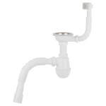 Сифон для кухонної мийки Lidz (WHI) 60 05 M001 01 EURO (вихід 50 мм)