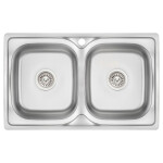 Кухонна мийка з двома чашами Lidz 7948 0,8 мм Micro Decor (LIDZ7948MDEC08)