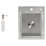 Набір 2 в 1 Lidz кухонна мийка H6050 3.0/0.8 мм Brush + дозатор для миючого засобу