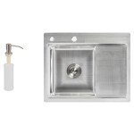 Набір 2 в 1 Lidz кухонна мийка H6350L 3.0/0.8 мм Brush + дозатор для миючого засобу