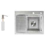 Набір 2 в 1 Lidz кухонна мийка H6350R 3.0/0.8 мм Brush + дозатор для миючого засобу