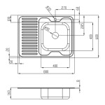 Кухонна мийка Lidz 6080-R 0,6 мм Satin (LIDZ6080R06SAT)