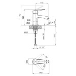 Змішувач для раковини Lidz (CRM) 14 34 001F