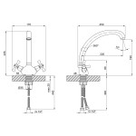 Змішувач для кухні Lidz (CRM) 75 21 271F-3