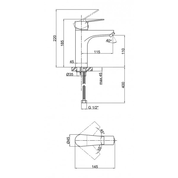 Змішувач для раковини Lidz (CRM) 40 87 001-2