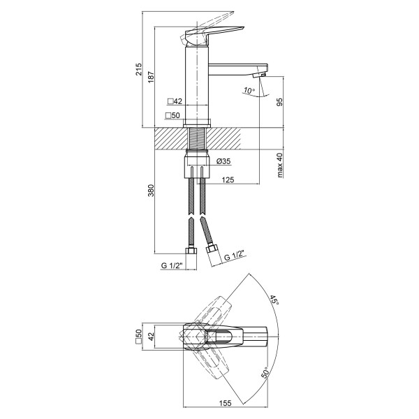 Змішувач для раковини Lidz (CRM) 13 33 001F