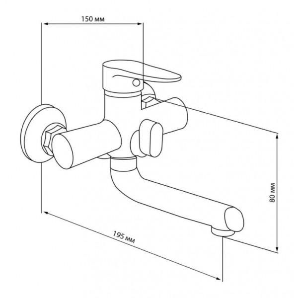 Змішувач для ванни Lidz (CRM) 14 34 006B-1 New