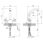 Змішувач для кухні Lidz (CRM) 75 21 271F-2