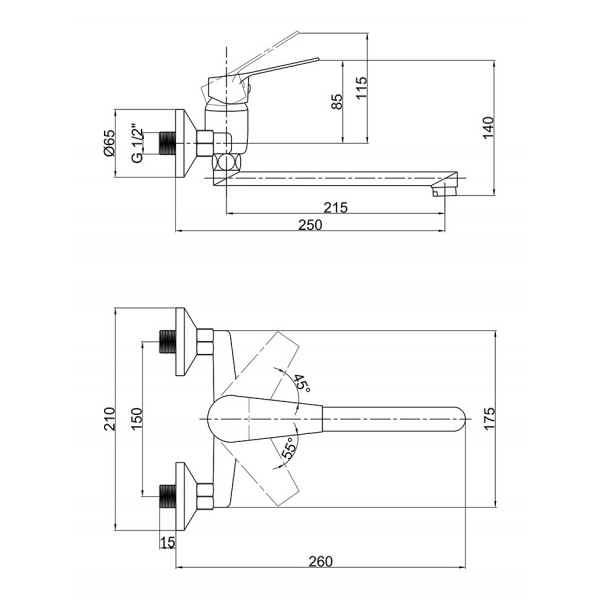 Змішувач для кухні Lidz (CRM) 40 87 009