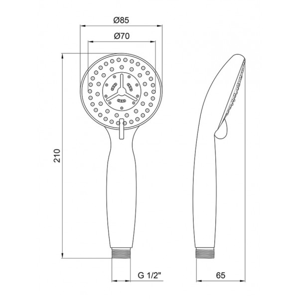 Лейка для ручного душа Lidz (CRM) 51 04 000 00