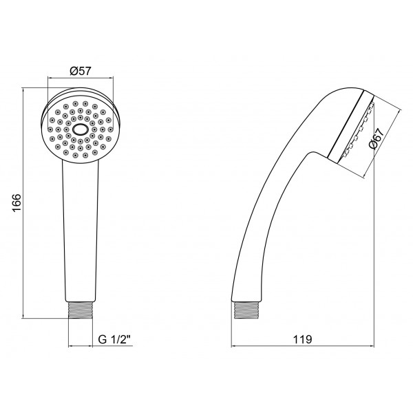 Лейка для ручного душа Lidz (CRM) 51 02 000 00