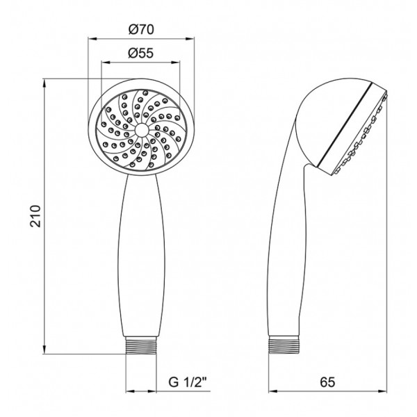 Лейка для ручного душа Lidz (CRM) 51 03 000 00