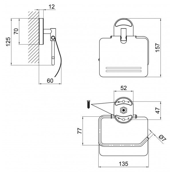 Тримач для туалетного паперу Lidz (CRM) 114.03.01