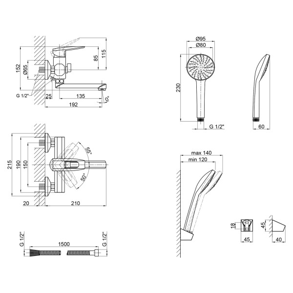 Змішувач для ванни Lidz (CRM) 13 33 006-1 New