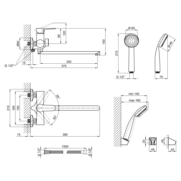 Змішувач для ванни Lidz (CRM) 14 34 005-1 New