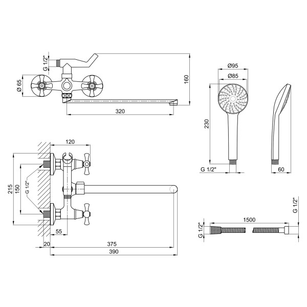 Змішувач для ванни Lidz (CRM) 75 21 140 New