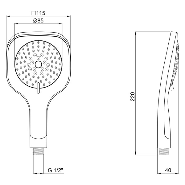 Лейка для ручного душа Lidz (CRM) 51 07 000 00
