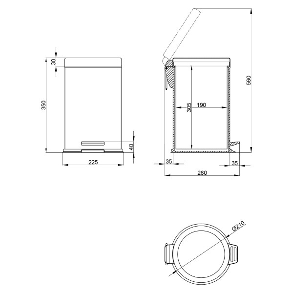 Ведро для мусора Lidz (CRM) 121.01.08 8 л