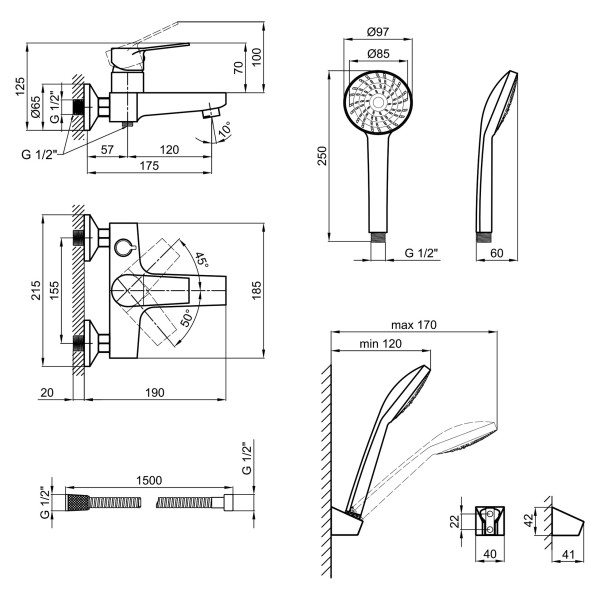 Змішувач для ванни Lidz (CRM) 40 87 006-1 New