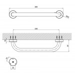 Поручень для ванны Lidz (CRM) 121.03.01 35 см