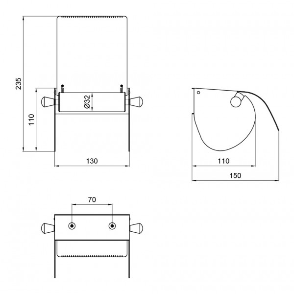 Тримач для туалетного паперу Lidz (CRM) 121.04.02