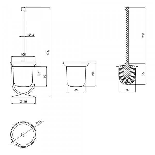 Йоржик для унітаза Lidz (CRG) 121.05.03