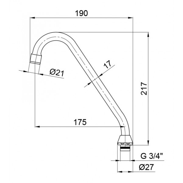 Излив для кухни Lidz (CRM) 54 01 271 00