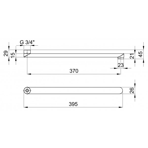 Излив для ванны Lidz (CRM) 54 02 400 00 400 мм