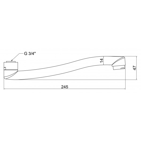 Излив для кухни Lidz (CRM) 54 02 250 01 250 мм