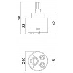 Картридж Lidz (CRM) 55 00 040 00 з пластиковим штоком 40 мм