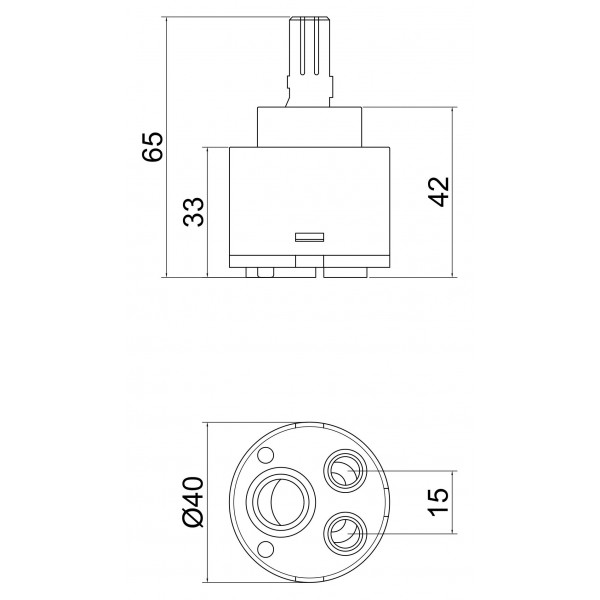 Картридж Lidz (CRM) 55 00 040 00 з пластиковим штоком 40 мм