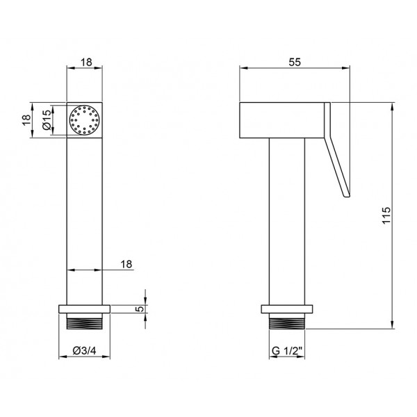 Лейка для гигиенического душа Lidz (CRM) 51 08 000 00
