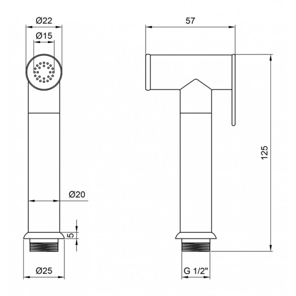 Лейка для гигиенического душа Lidz (CRM) 51 09 000 00