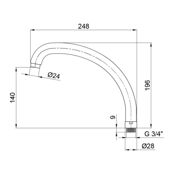 Излив для кухни Lidz 54 01 273 01