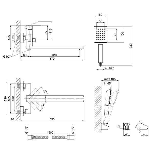 Змішувач для ванни Lidz (NKS) 10 30 005-1 New