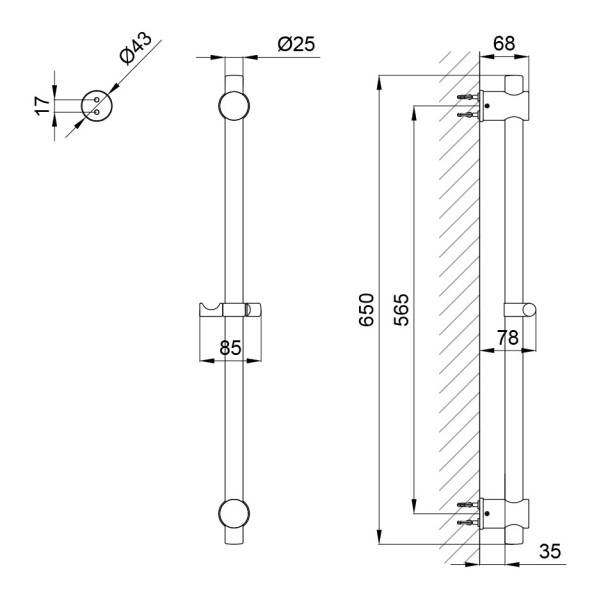 Штанга для душа Lidz (NKS) 49 30 320