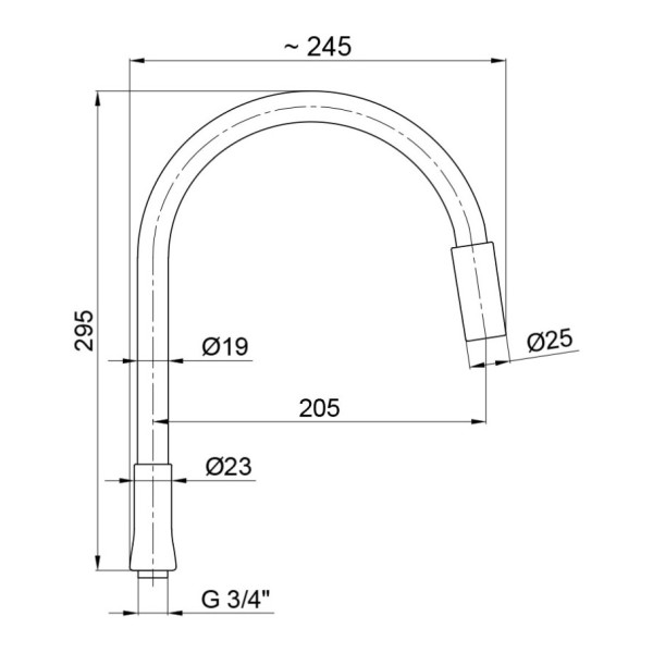 Излив для кухни Lidz (CRW) 54 01 261 00