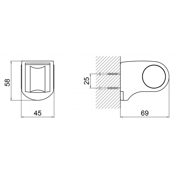 Кронштейн для ручного душу Lidz (CRM) 49 00 110 00