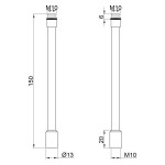 Удлинитель для подвода воды к смесителю Lidz (CRM) 46 00 001 15 150 мм