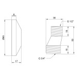 Эксцентрик с декоративной чашей Lidz (CRM) 46 02 013 00