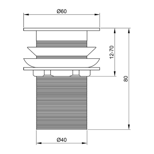 Донный клапан для раковины Lidz (CRM) 47 00 001 00