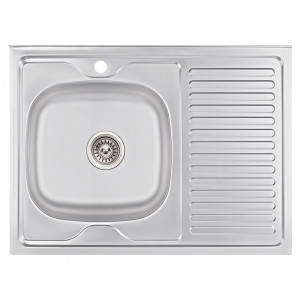 Кухонна мийка Lidz 6080-L 0,6 мм Satin (LIDZ6080L06SAT)